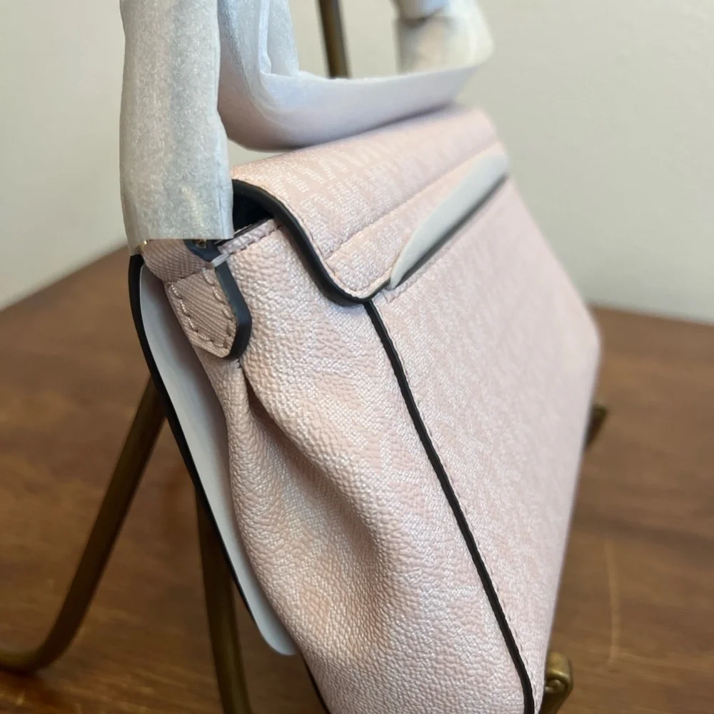 Michael Kors Jet Set Med Convertible Pouchette Crossbody Light Powder Blush NWT